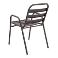 Metal - aluminum stackable garden armchair, brown color, 53x60x78cm.