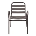 Metal - aluminum stackable garden armchair, brown color, 53x60x78cm.