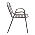 Metal - aluminum stackable garden armchair, brown color, 53x60x78cm.