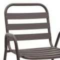 Metal - aluminum stackable garden armchair, brown color, 53x60x78cm.