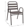 Metal - aluminum stackable garden armchair, brown color, 53x60x78cm.