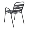 Metal - aluminum stackable garden armchair, grey color, 53x60x78cm.