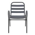 Metal - aluminum stackable garden armchair, grey color, 53x60x78cm.