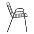Metal - aluminum stackable garden armchair, grey color, 53x60x78cm.