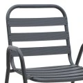Metal - aluminum stackable garden armchair, grey color, 53x60x78cm.