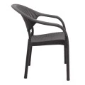 Polypropylene armchair with rattan in brown color 63x63x81,5cm.