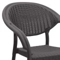 Polypropylene armchair with rattan in brown color 63x63x81,5cm.