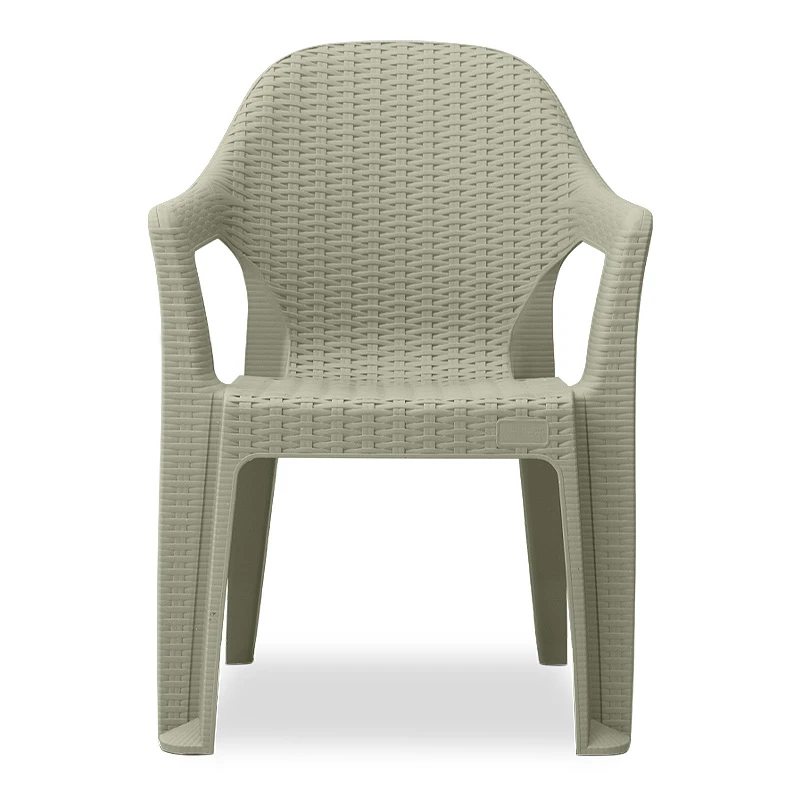 Mandella garden plastic armchair in beige color 60x57x84cm.