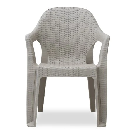 Mandella garden plastic armchair in grey color 60x57x84cm.