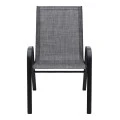 Metal garden armchair with textline color grey metal - black grey textline 53x75x88cm.