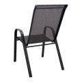 Metal garden armchair with textline upholstery color black brown 56x68x93cm.