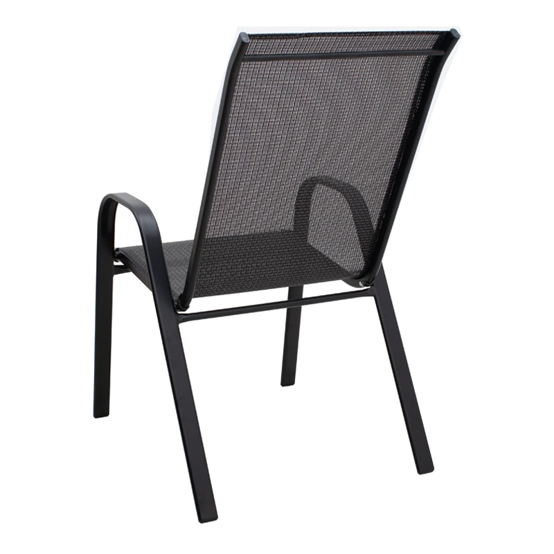 Metal garden armchair with textline upholstery color black brown 56x68x93cm.
