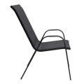 Metal garden armchair with textline upholstery color black brown 56x68x93cm.