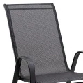 Metal garden armchair with textline upholstery color black brown 56x68x93cm.