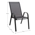 Metal garden armchair with textline upholstery color black brown 56x68x93cm.