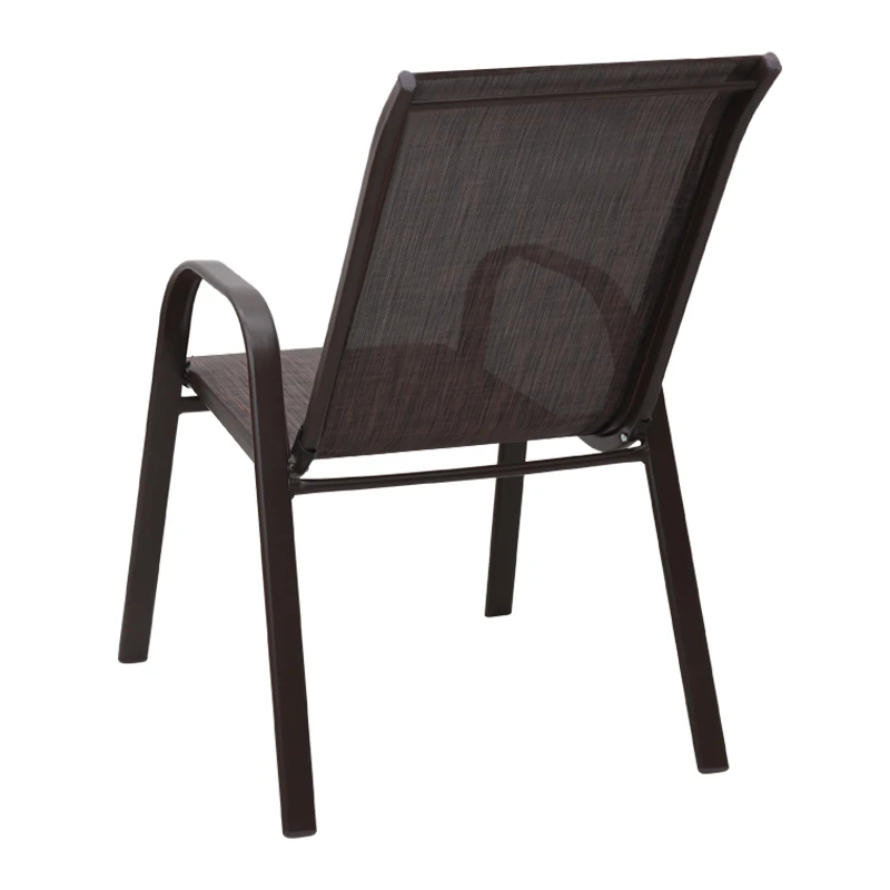 Metal garden armchair with textline color brown metal - brown textline 53x75x88cm.