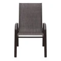 Metal garden armchair with textline color brown metal - brown textline 53x75x88cm.