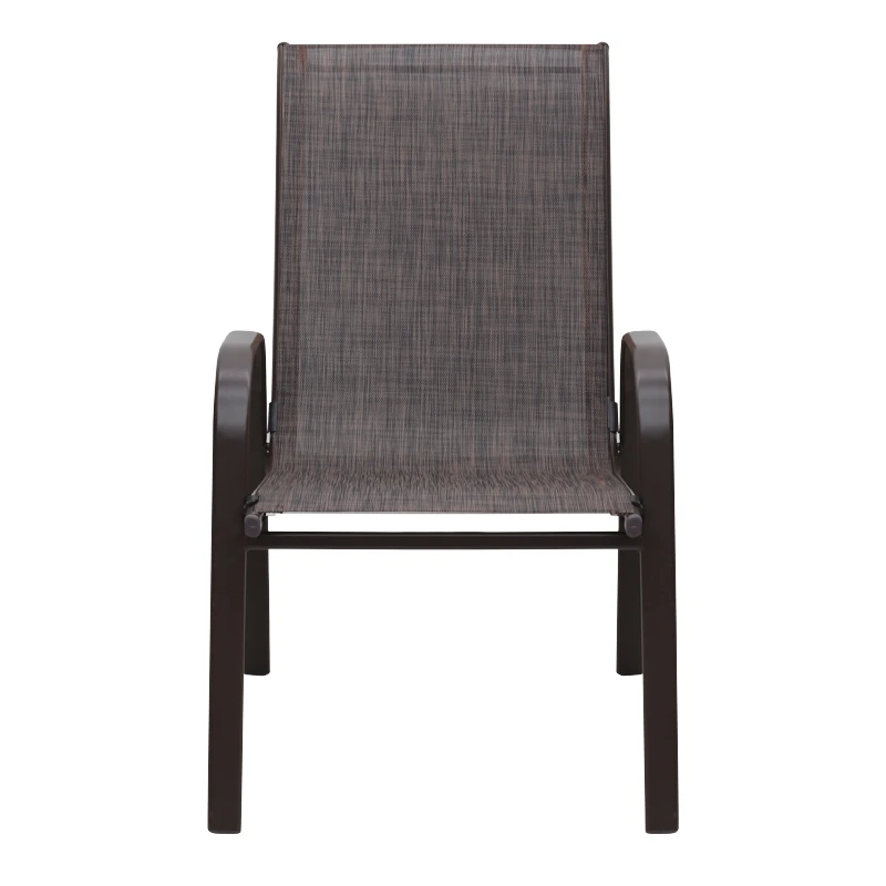 Metal garden armchair with textline color brown metal - brown textline 53x75x88cm.