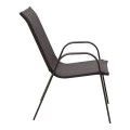 Metal garden armchair with textline color brown metal - brown textline 53x75x88cm.