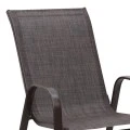 Metal garden armchair with textline color brown metal - brown textline 53x75x88cm.