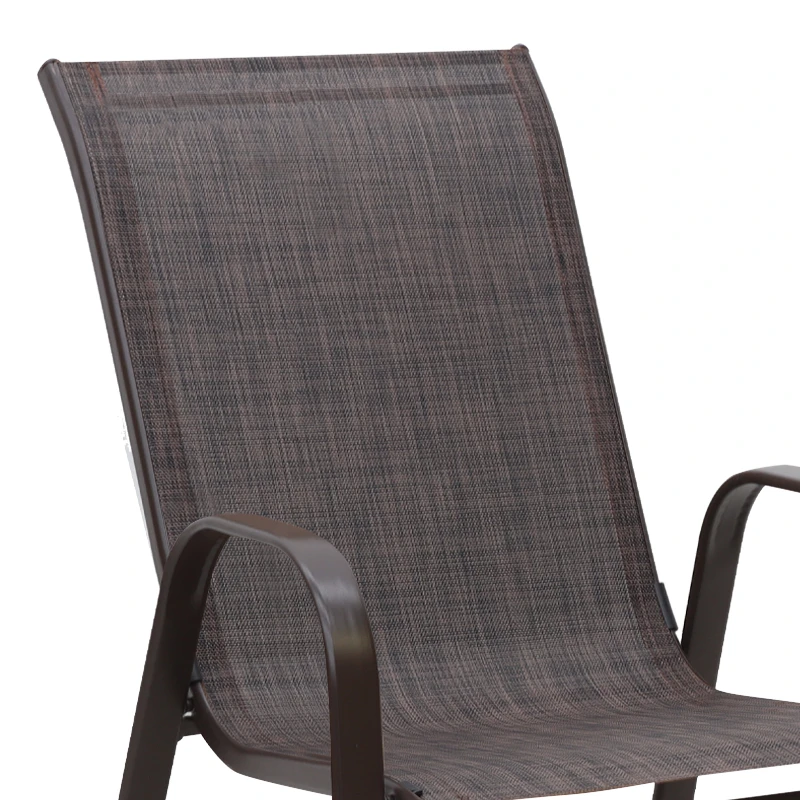 Metal garden armchair with textline color brown metal - brown textline 53x75x88cm.