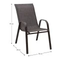 Metal garden armchair with textline color brown metal - brown textline 53x75x88cm.