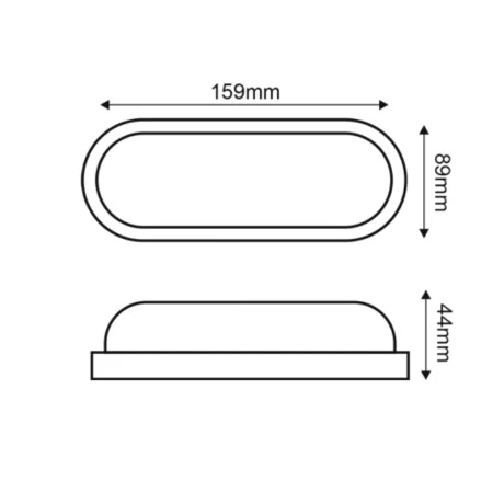 LED ceiling light IP65 10W 930lm color white 15.9x4.4x8.9cm.
