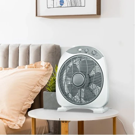 Ανεμιστήρας δαπέδου Box Fan FANFPG60 - 30εκ. 40W χρώμα λευκό - γκρι