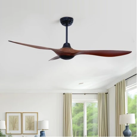 Ceiling fan FANKVBR50 with remote control DC40W - ABS black color 3 blades 130cm.