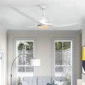 Ceiling fan FANKVWH20G with remote control and Dimmable Led - DC40W - ABS white color 3 blades 130cm.