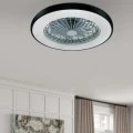 Ceiling fan - Ceiling light FANOKBL20G SMART with remote control and Dimmable Led - DC22W - ABS color black Ø50cm.
