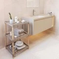 Floor shelf wooden - plastic color natural - beige 45x38x79cm.