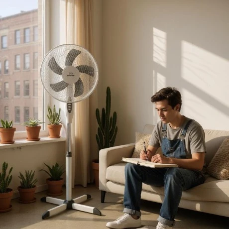Stand fan (16") 40cm 55W Human FS-40-A6W white color