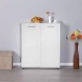 Ultra Megapap cupboard - shoe rack of 2 pairs double-leaf in white 91x35x108cm.