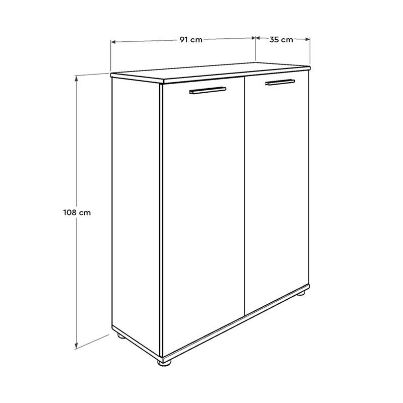 Ultra Megapap cupboard - shoe rack of 2 pairs double-leaf in white 91x35x108cm.
