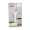 Base Megapap three-door wardrobe in white - sonoma color 103x52x198cm.