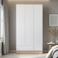 Base Megapap three-door wardrobe in white - sonoma color 103x52x198cm.
