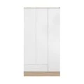 Base Megapap three-door wardrobe in white - sonoma color 103x52x198cm.
