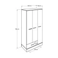 Base Megapap three-door wardrobe in white - sonoma color 103x52x198cm.