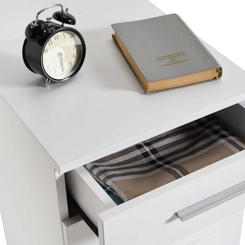 Trendline Megapap bedside table - chest of drawers in white color 40x39x57cm.