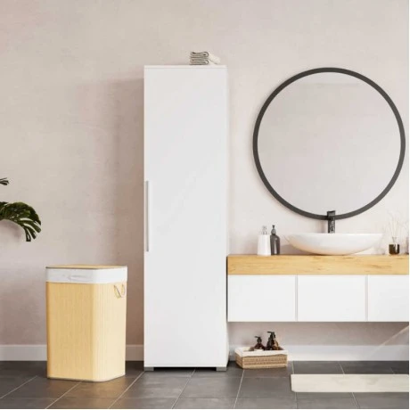 Diamond Megapap single-door wardrobe - shoe rack of 16 pairs in white glosscolor 50x35x187cm.