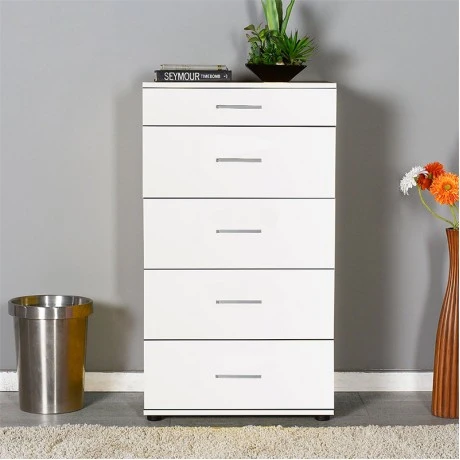 Trendline Megapap chest of drawers in white color 60x44x108cm.