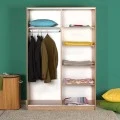 Slide Megapap sliding wardrobe with mirror in sonoma color 120x52x182cm.