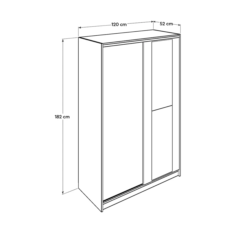 Slide Megapap sliding wardrobe with mirror in sonoma color 120x52x182cm.