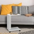 C- Shaped Megapap side table in white color 35x45x65cm.