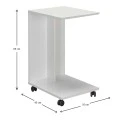 C- Shaped Megapap side table in white color 35x45x65cm.