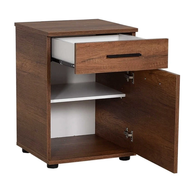 Trendline Megapap bedside table in walnut color 40x39x57cm.