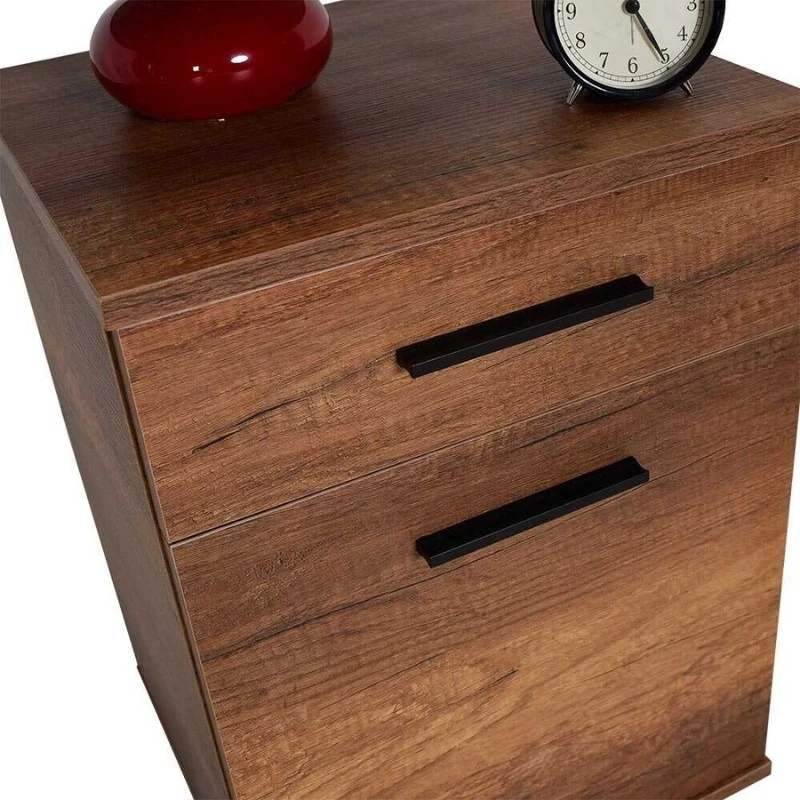 Trendline Megapap bedside table in walnut color 40x39x57cm.