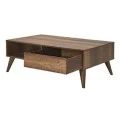 Slide Megapap melamine coffee table in walnut color 110x65x42cm.