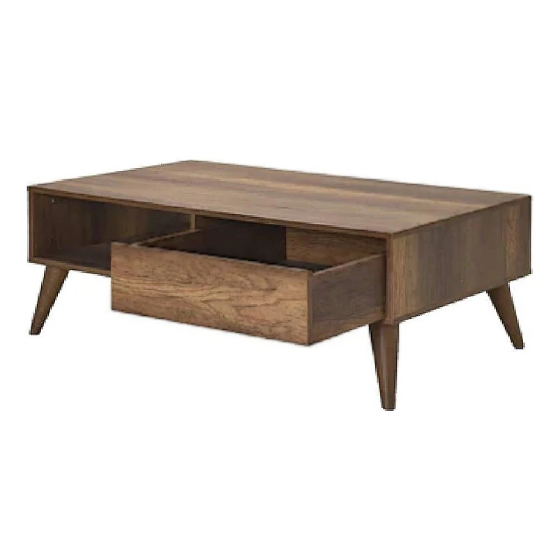 Slide Megapap melamine coffee table in walnut color 110x65x42cm.